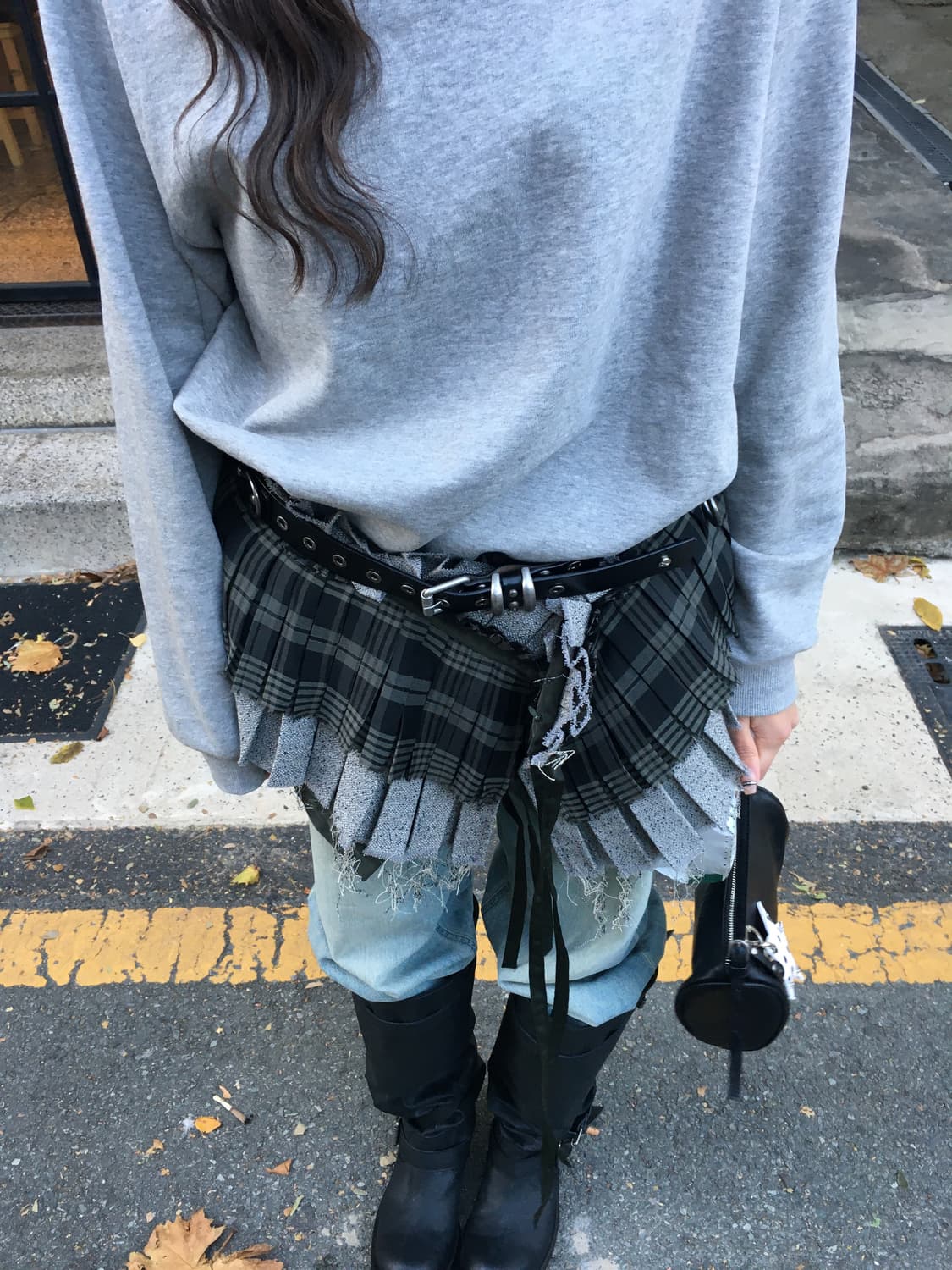 플리츠 레이어드 포켓 벨트 (카키) 상품이미지4