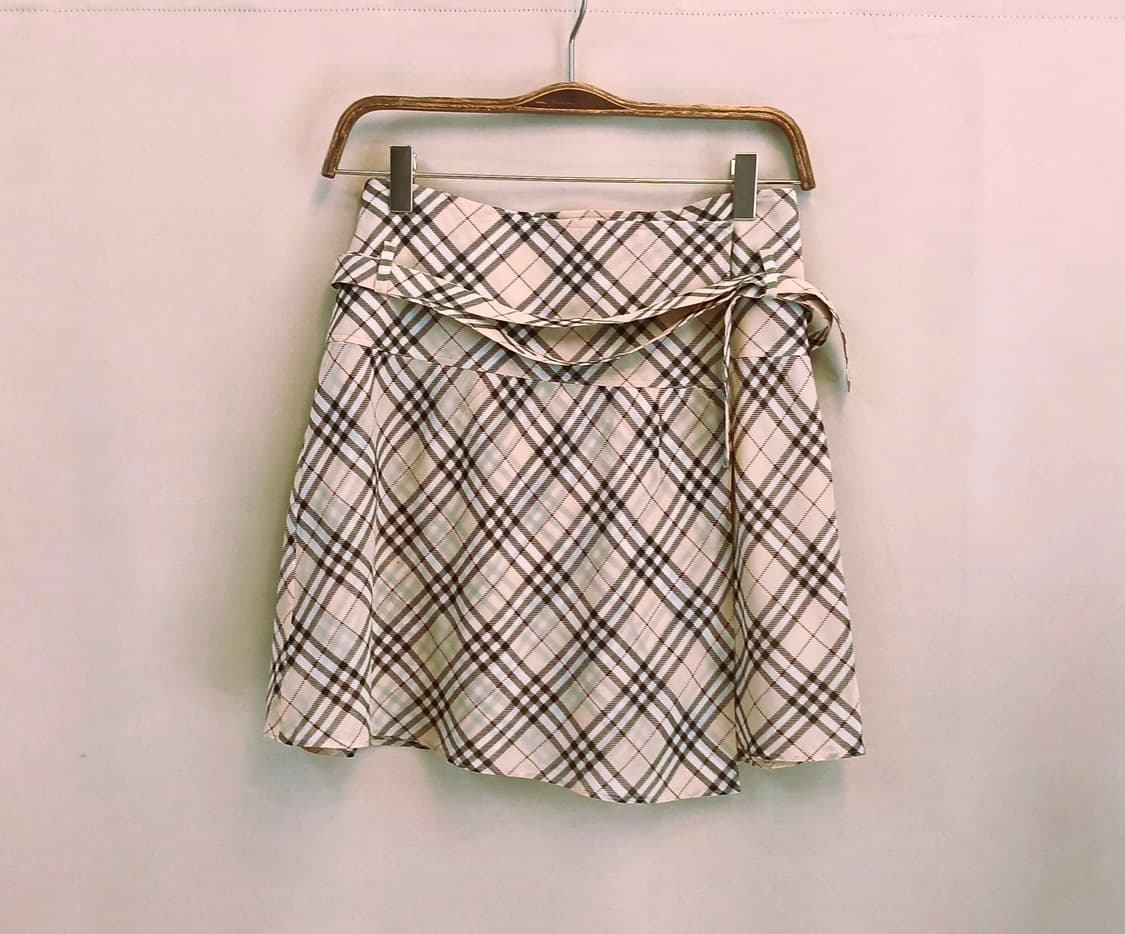 버버리 런던 블루라벨 핑크 노바체크 랩 미니스커트 (Made in Jap 상품이미지1