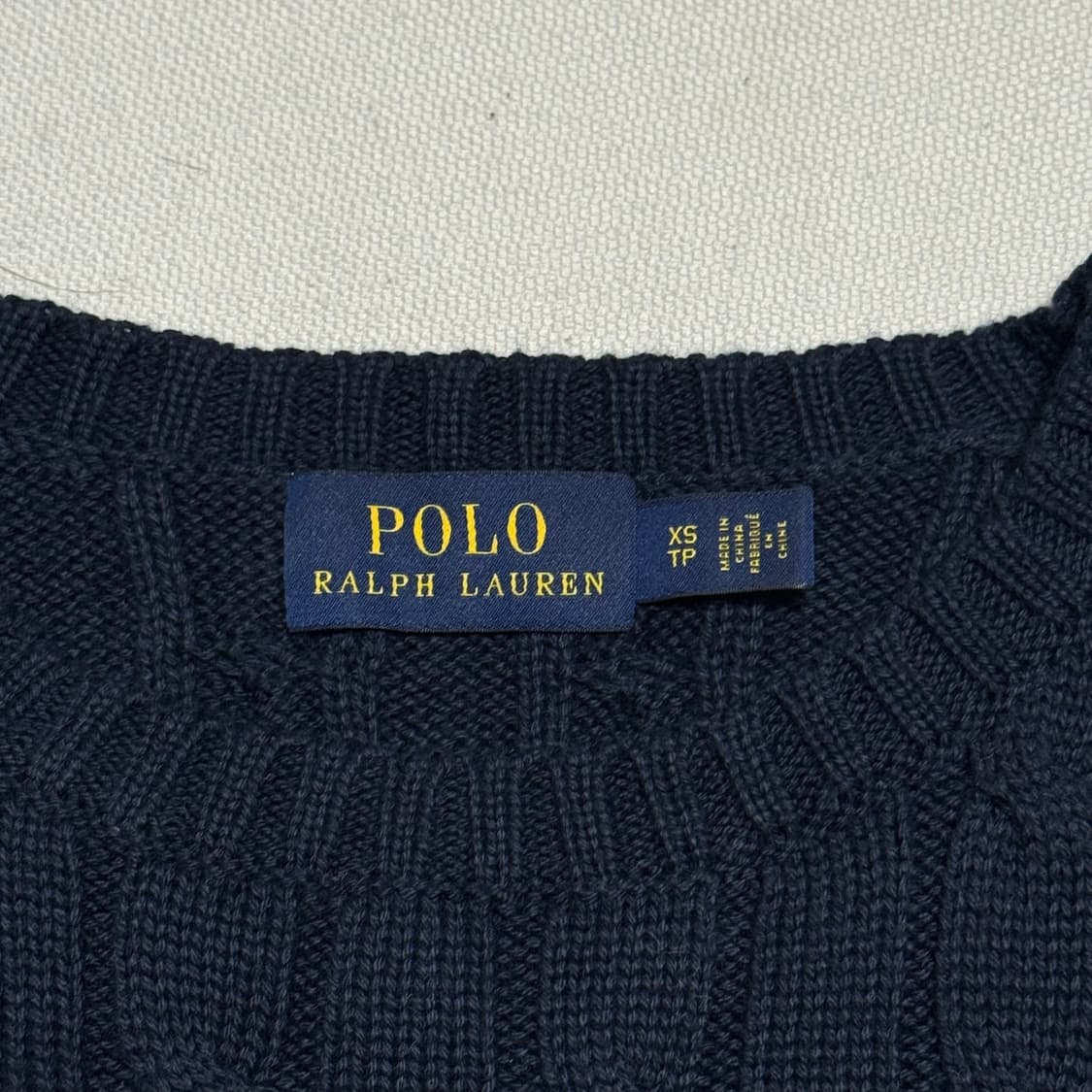 XS 폴로랄프로렌 여성용 네이비 케이블 니트 상품이미지4