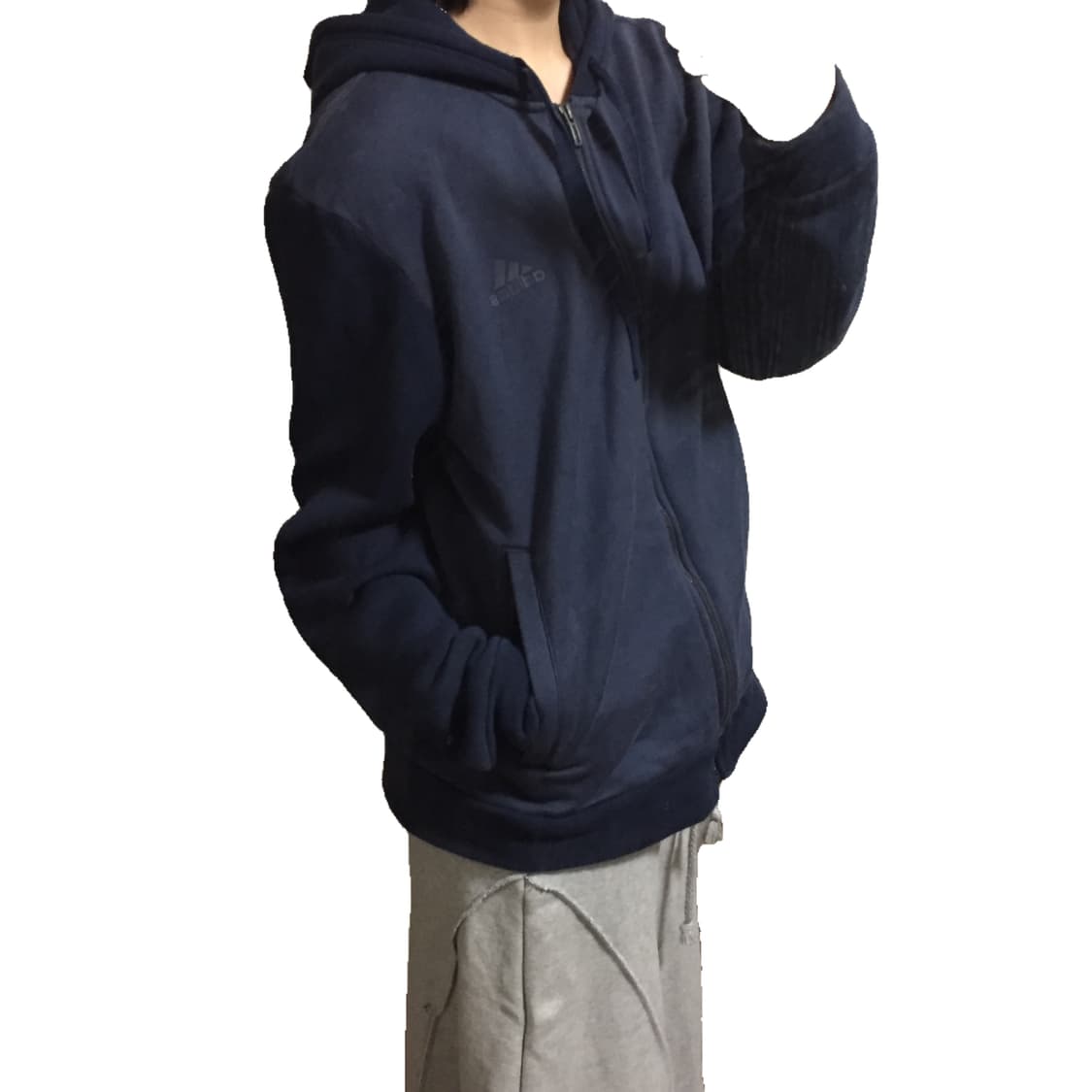 Adidas navy hood zip-up  상품이미지2