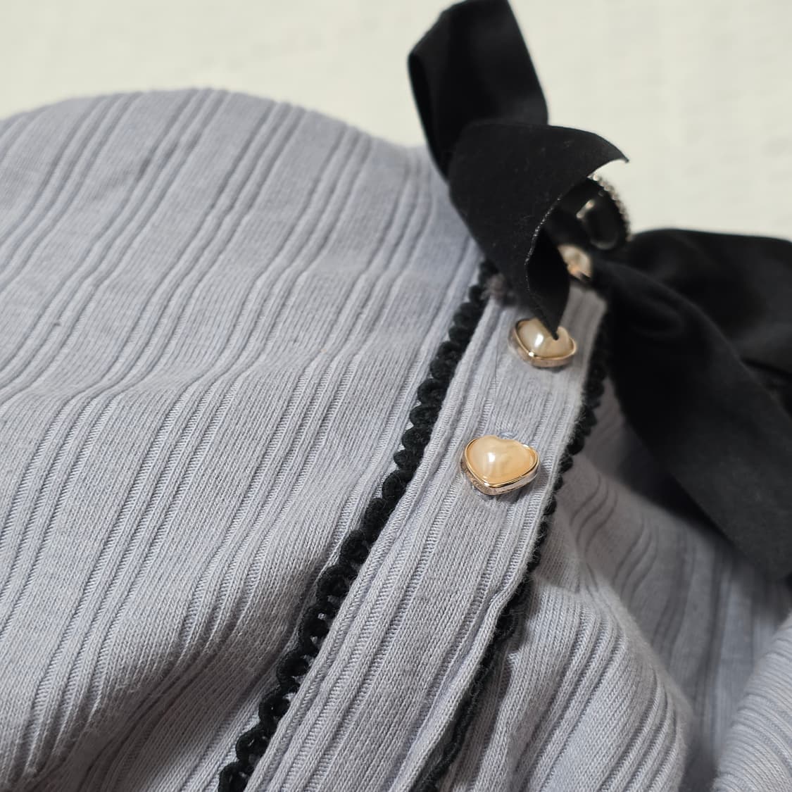 블랙하트지뢰계st 리본 니트블라우스 상품이미지7