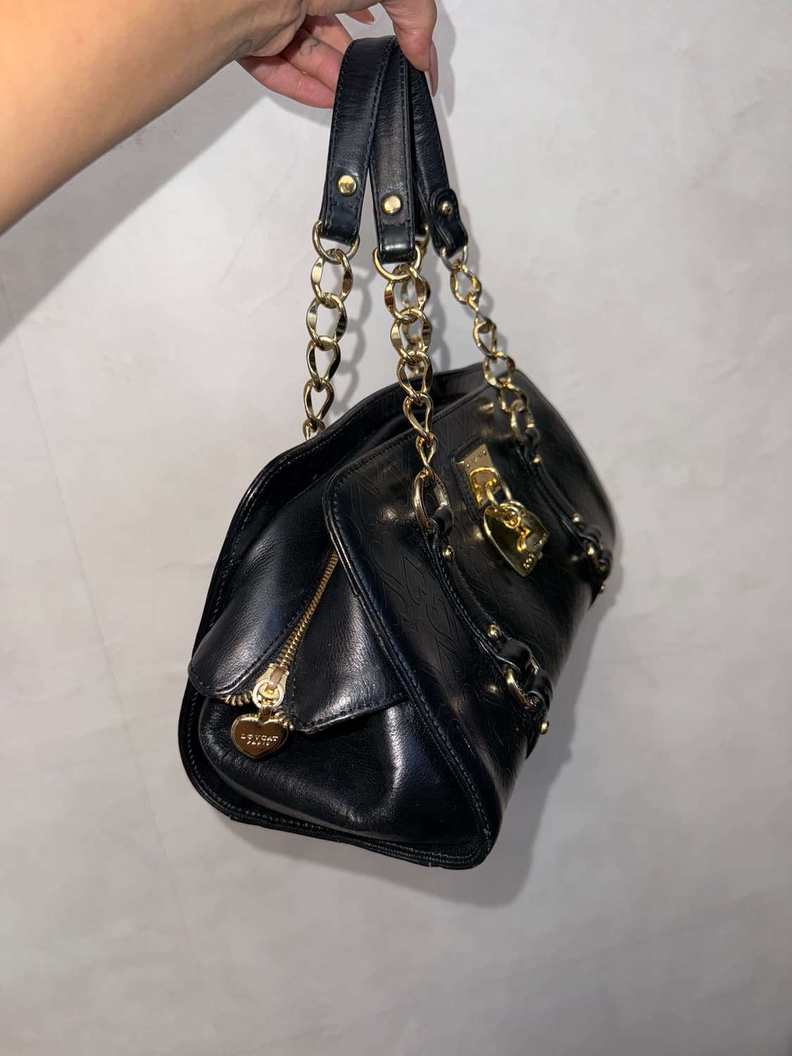 Lovcat black heart chain shoulder bag 상품이미지3