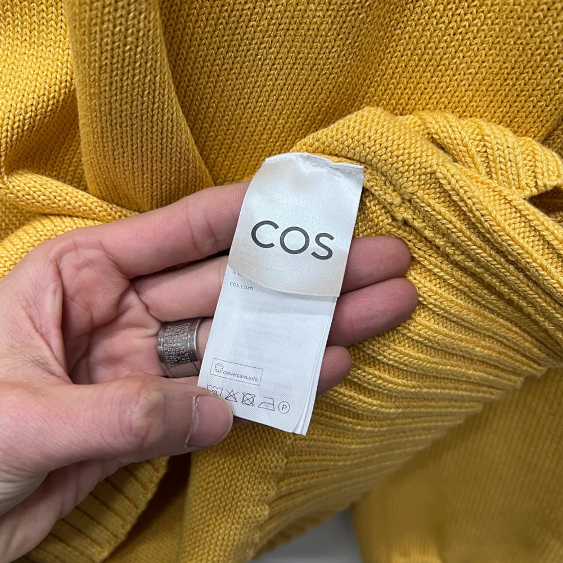 COS 코스 릴렉스핏 오픈 카라 헤비 니트 해외 L 상품이미지4