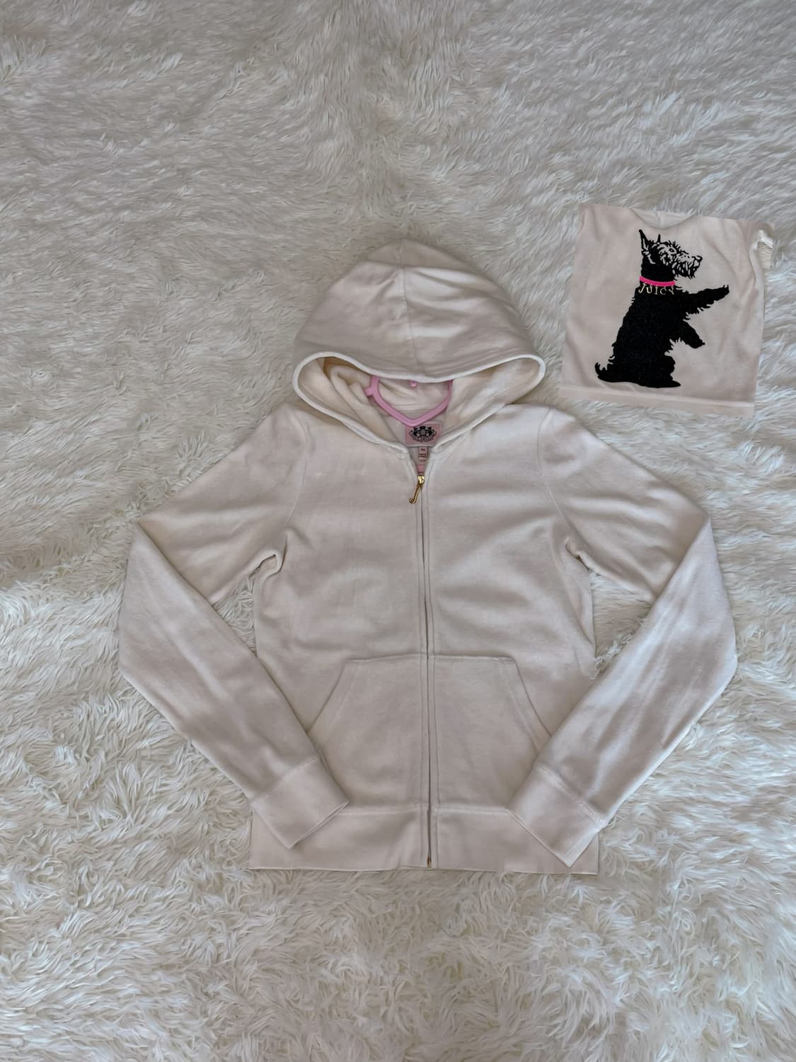 유일매물) y2k 쥬시꾸뛰르 벨벳 후드집업 상품이미지1