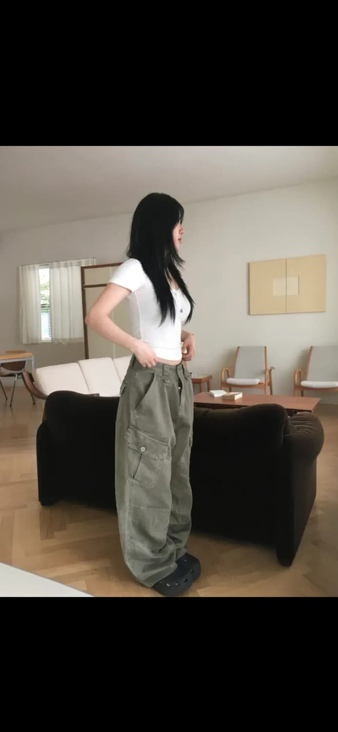 아워캐비넷 카고팬츠 deep dying cargo pants (카키) 상품이미지2