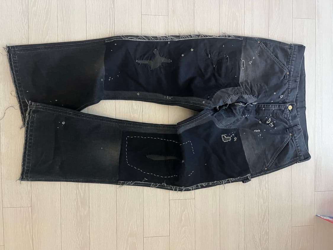 세인트미카엘 플레어 더블니 블랙 M 상품이미지1