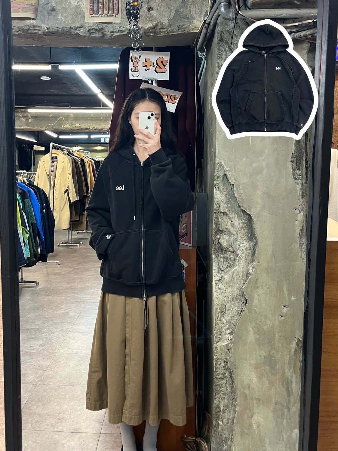 리 투웨이 후드집업 블랙 S #csz3464 상품이미지1