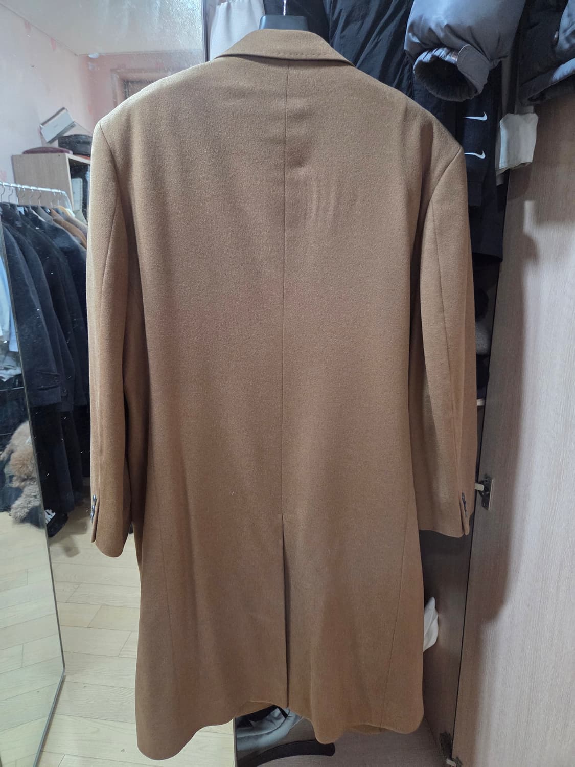 카멜색 캐시미어 싱글코트 상품이미지2