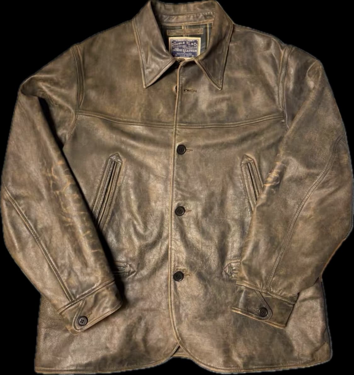 rrl 인디고 레더 카코트 xl 상품이미지2