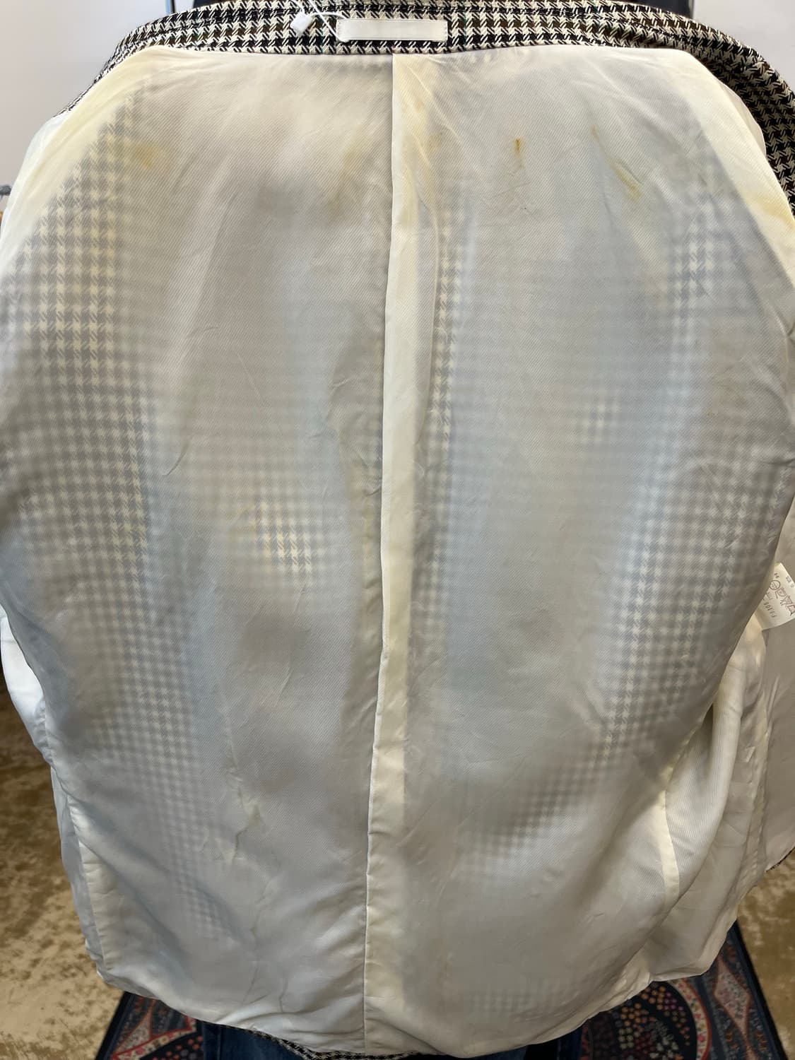 80s 버버리 울 블렌드 체크 테일러드 자켓 상품이미지9