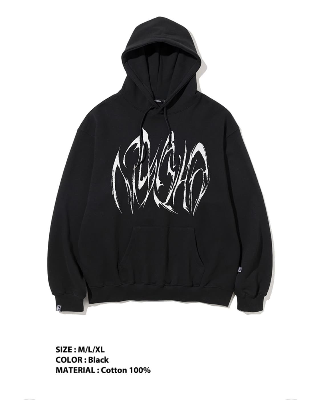 부메랑 로고 풀오버 후드 블랙 상품이미지1