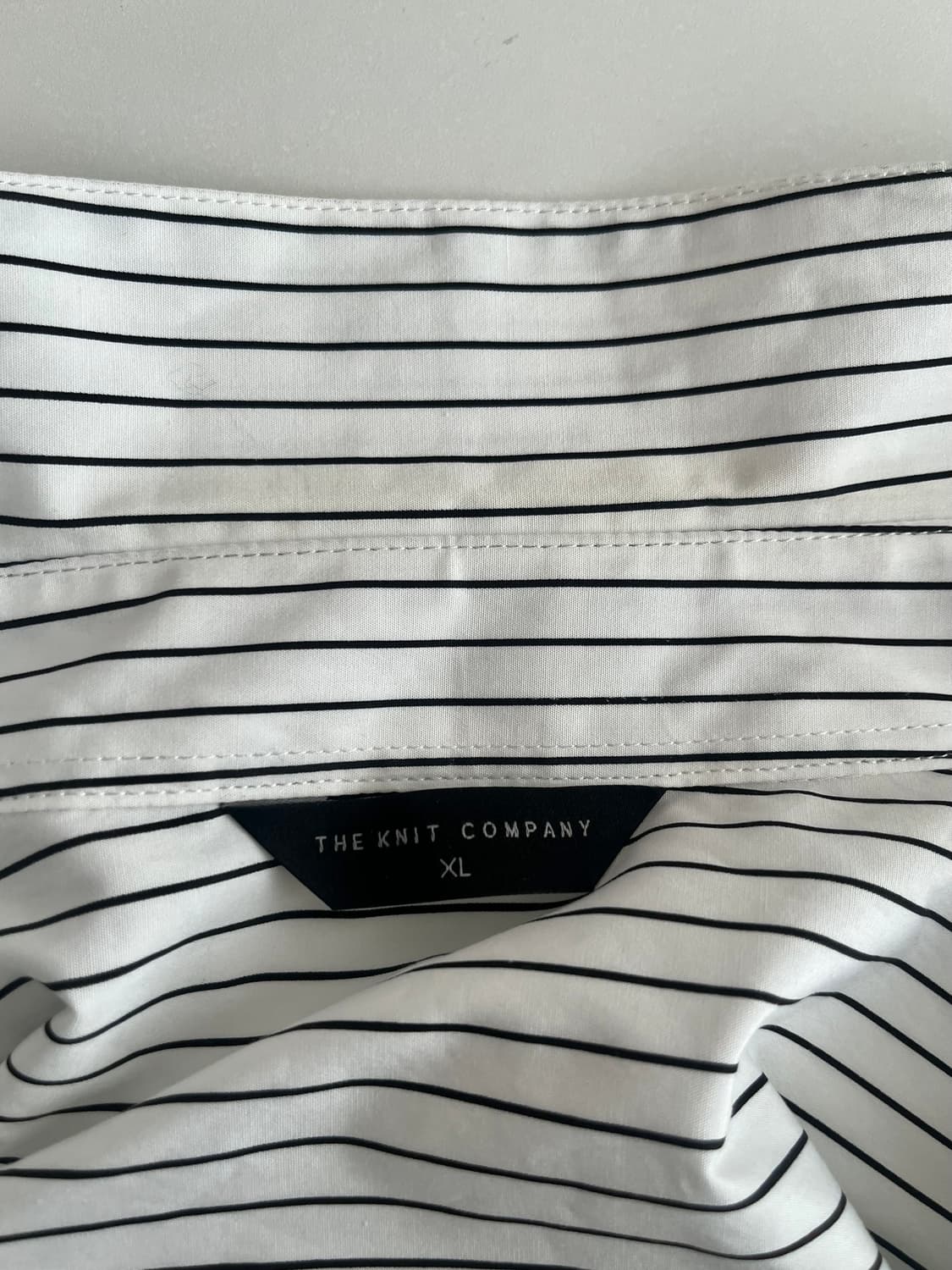 XL) 더니트컴퍼니 코튼 스프라이프 셔츠 화이트 상품이미지4