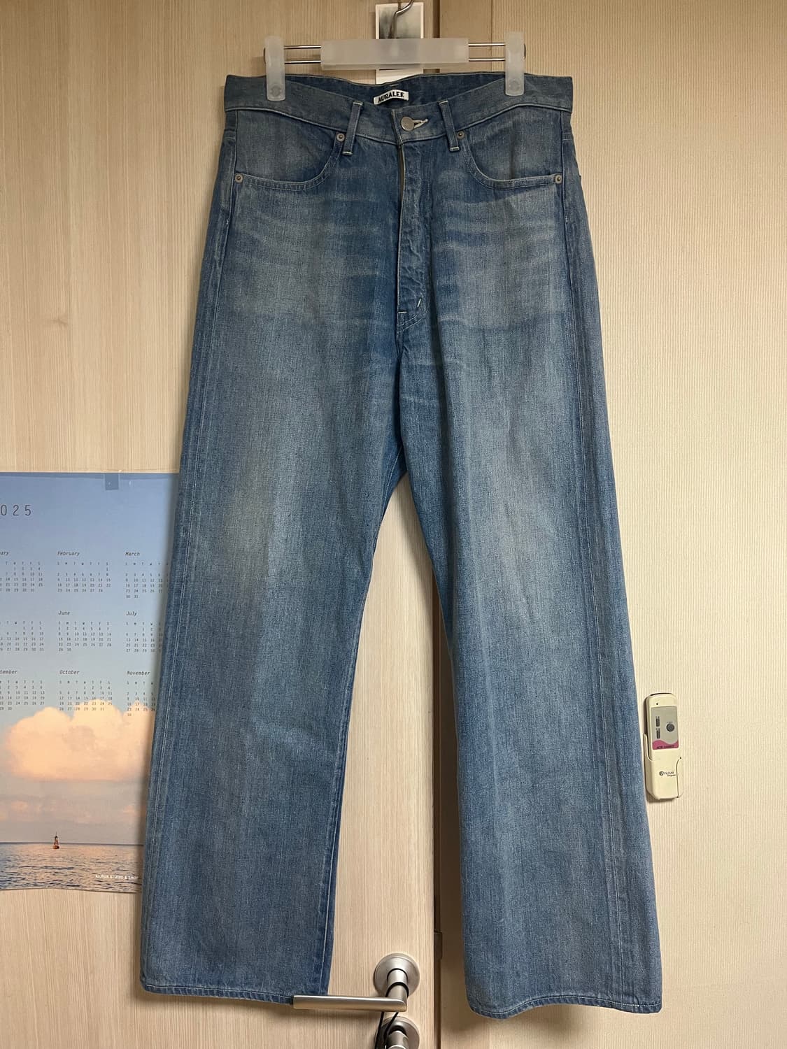 오라리 25ss셀비지 페이디드 라이트 인디고 플레어핏 데님팬츠 상품이미지2