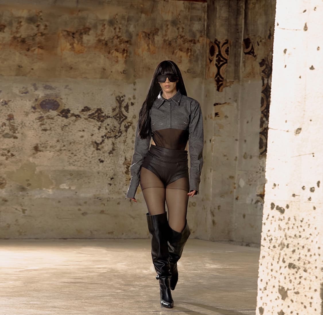 키묘 데님 레더 크롭 자켓 상품이미지4