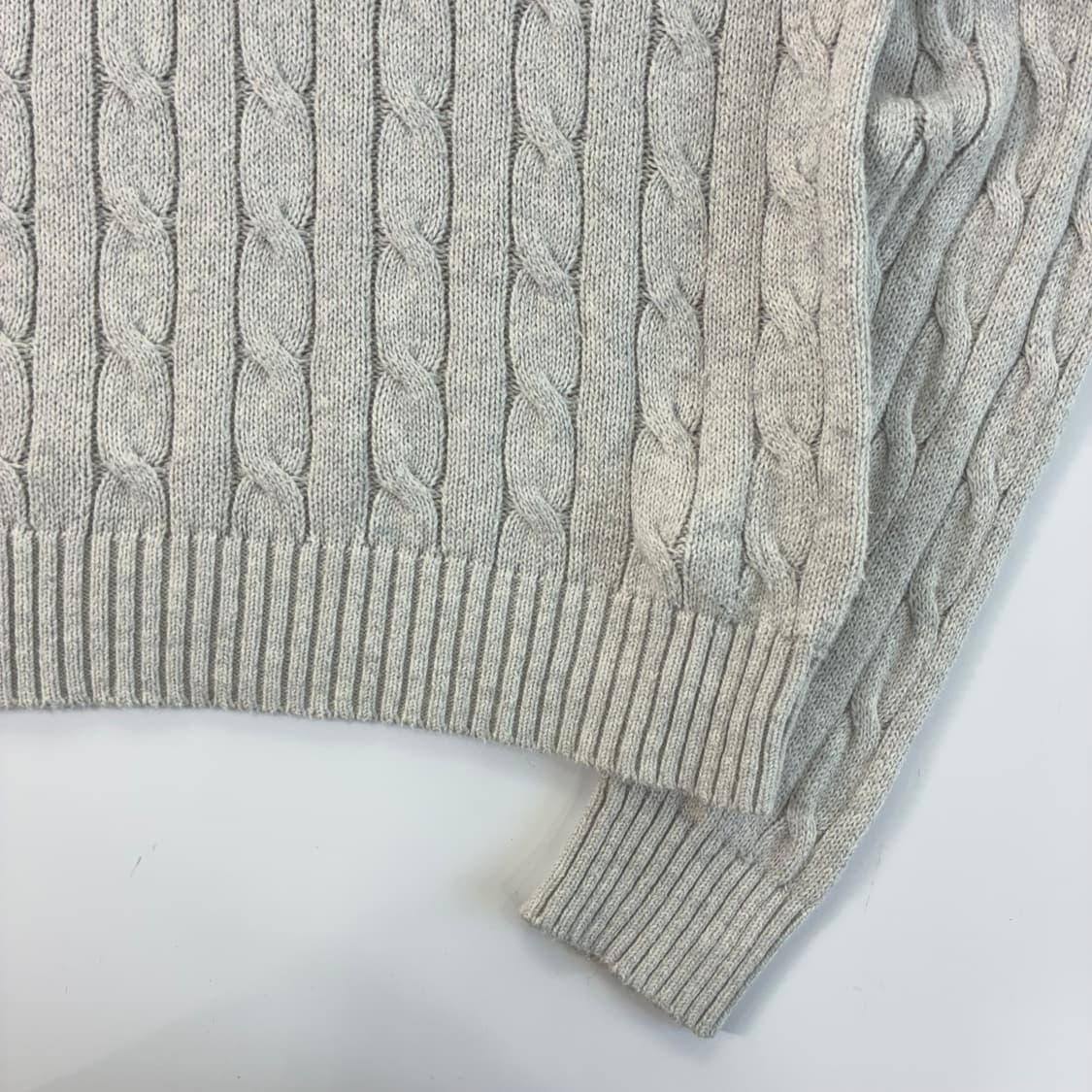 Polo  폴로 랄프로렌 자수 코튼 그레이 꽈배기 니트  상품이미지4