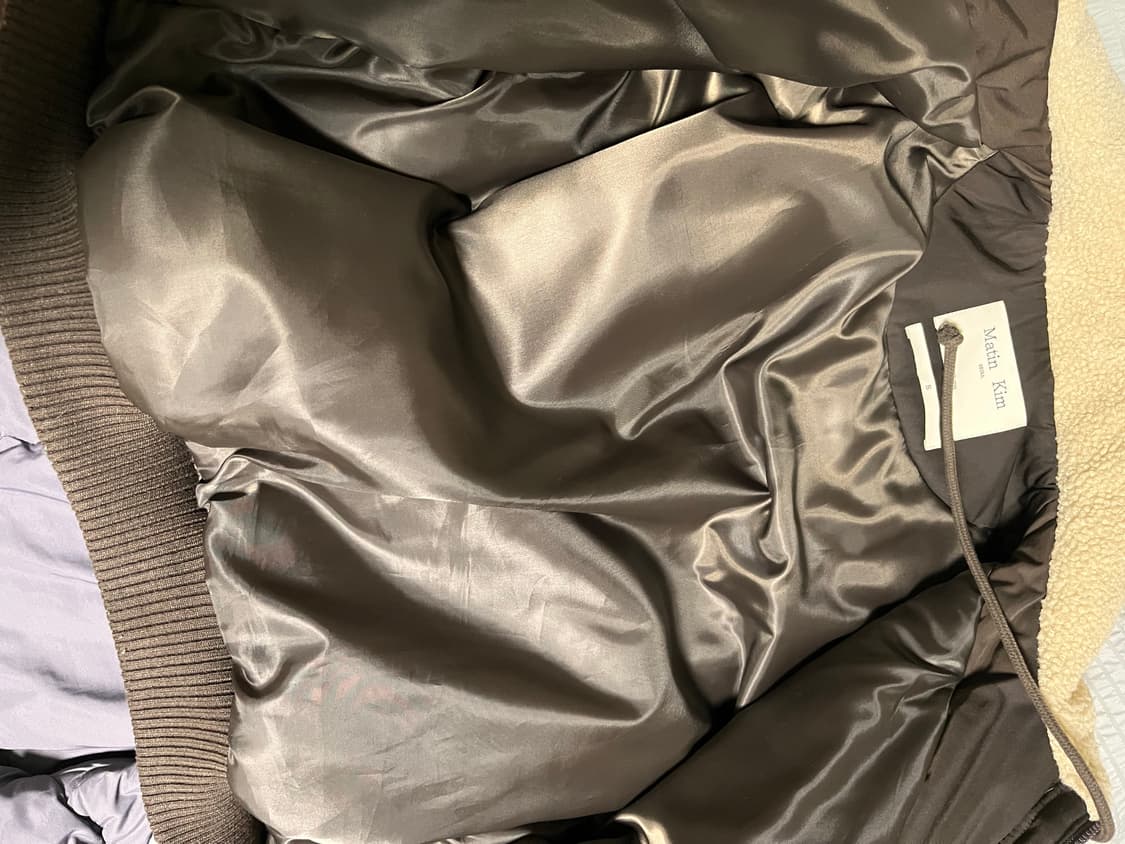 마뗑킴 니트 믹스드 플라이트 점퍼 s 다크브라운 상품이미지3