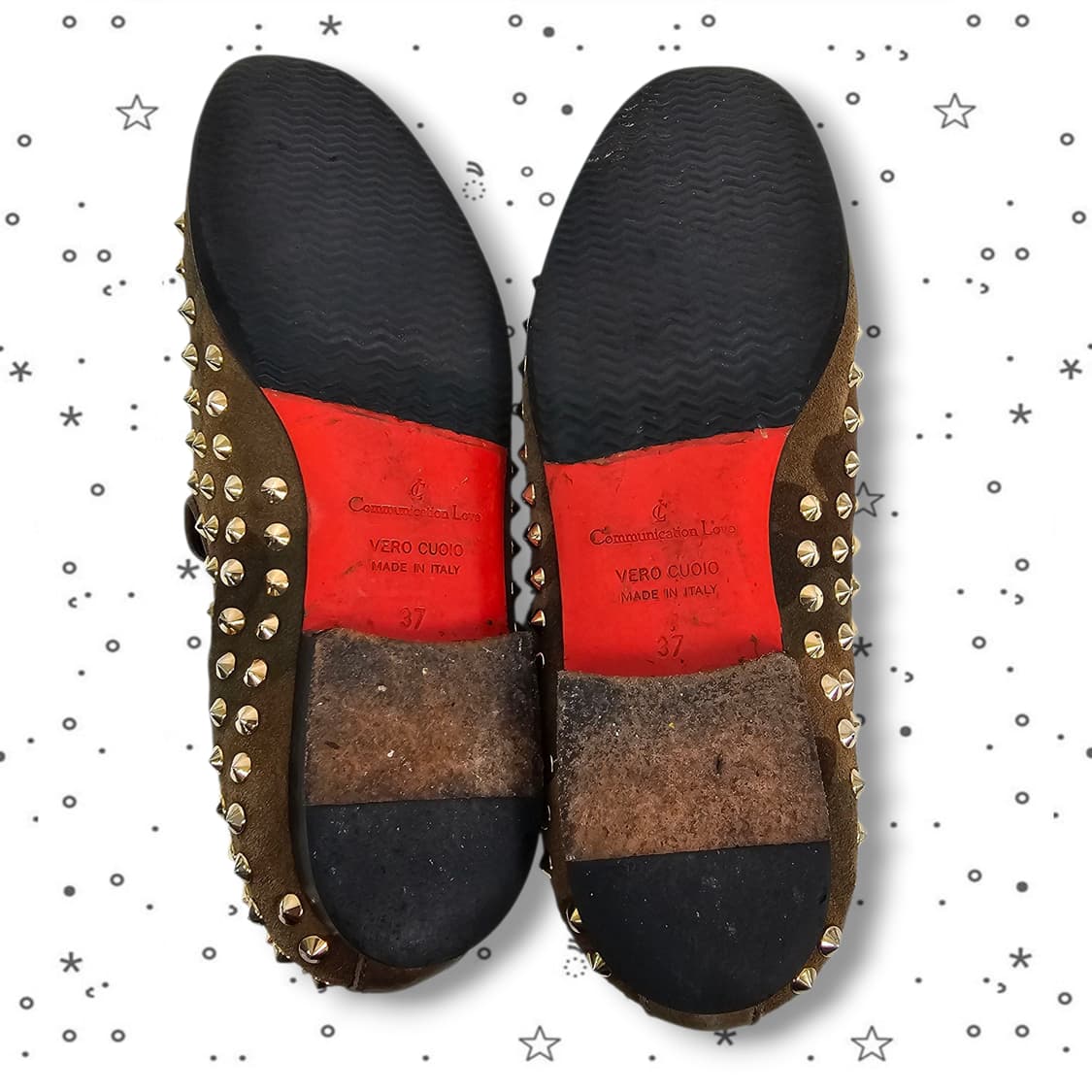 37 Christian Louboutin 골드 스터드 슬립온 상품이미지7