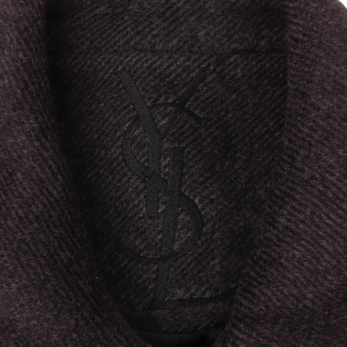 입생로랑 헤링본 ysl로고 울 하프 싱글 코트 상품이미지8