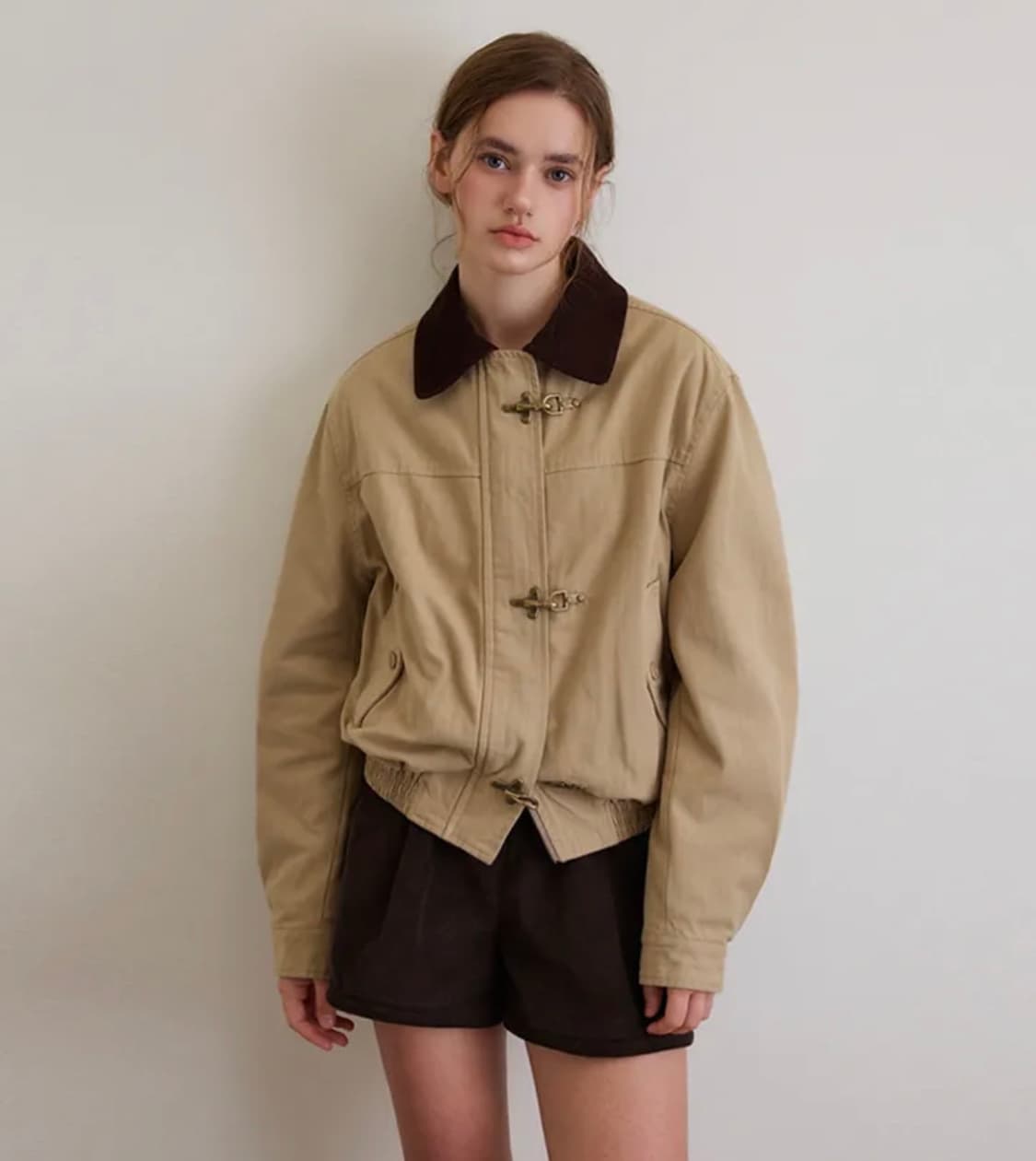 하네 플레인 버클 자켓 베이지 M사이즈 상품이미지3