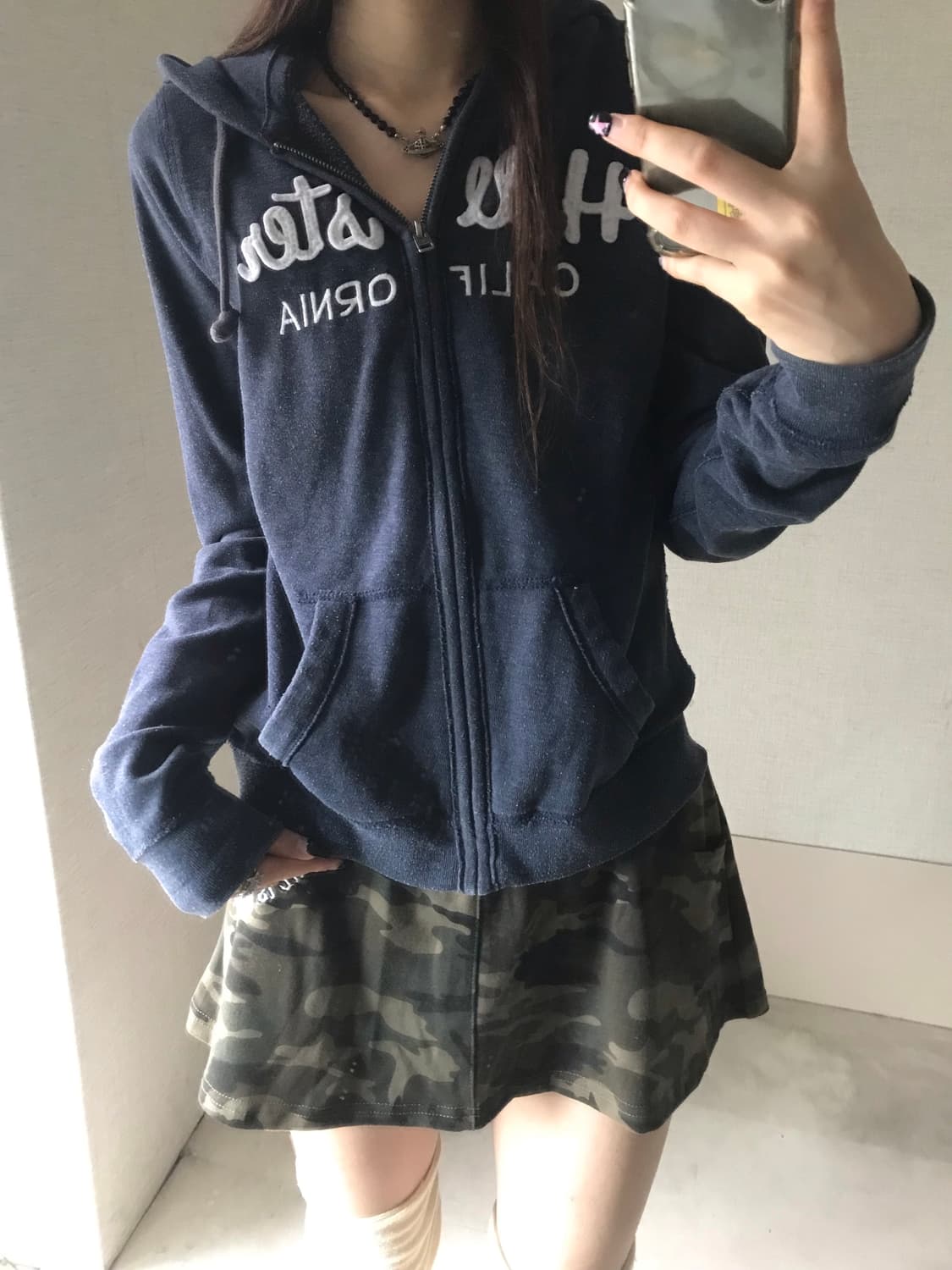 홀리스터 네이비 후드집업 상품이미지1