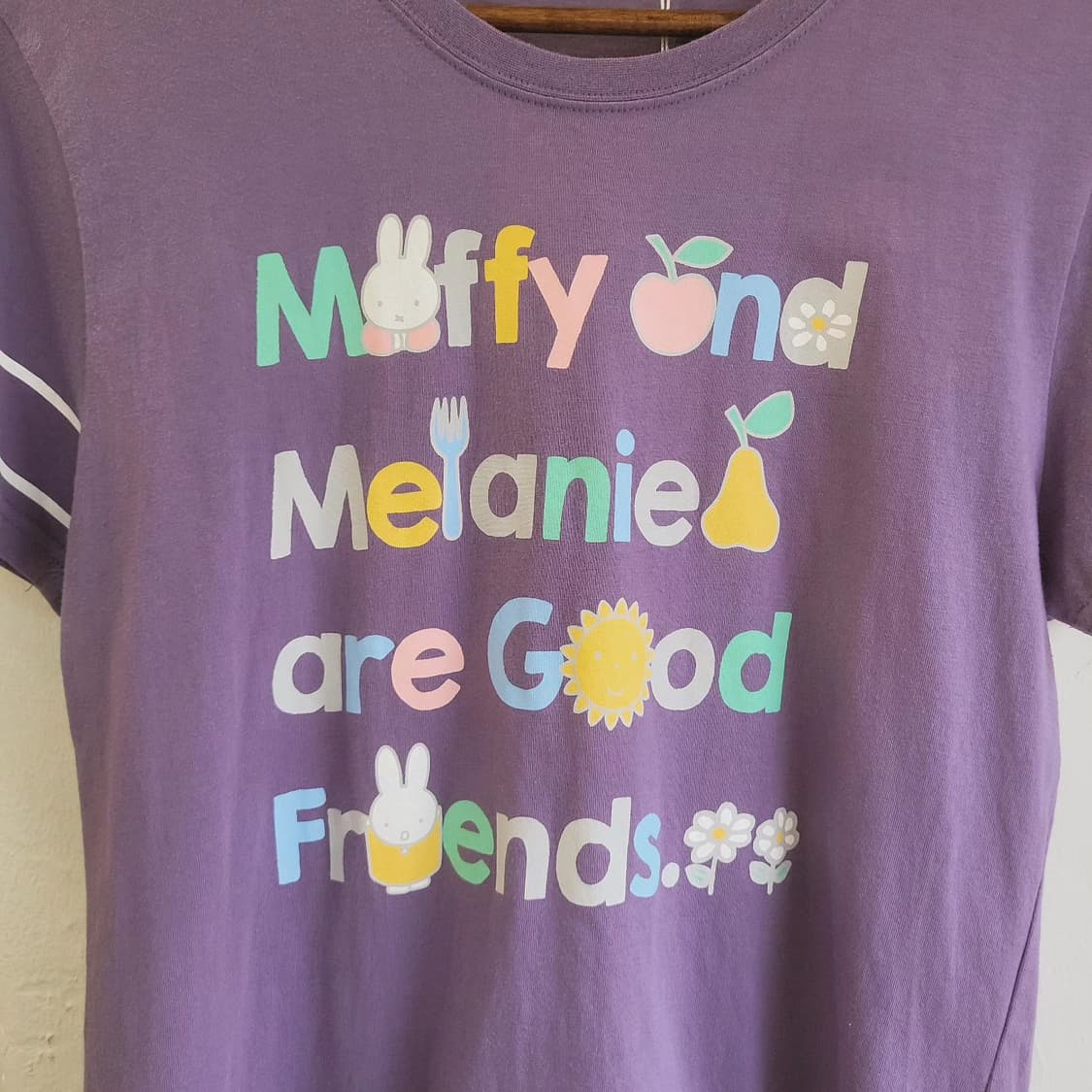 Miffy 바이올렛 미피 레터링 티셔츠 상품이미지3