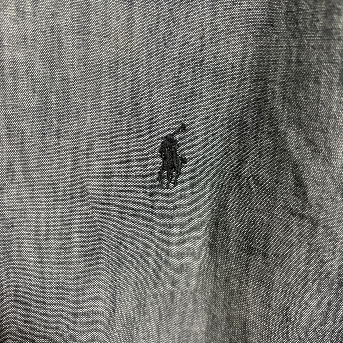 폴로 랄프로렌 슬림핏 샴브레이 셔츠 / 블랙, M 상품이미지6