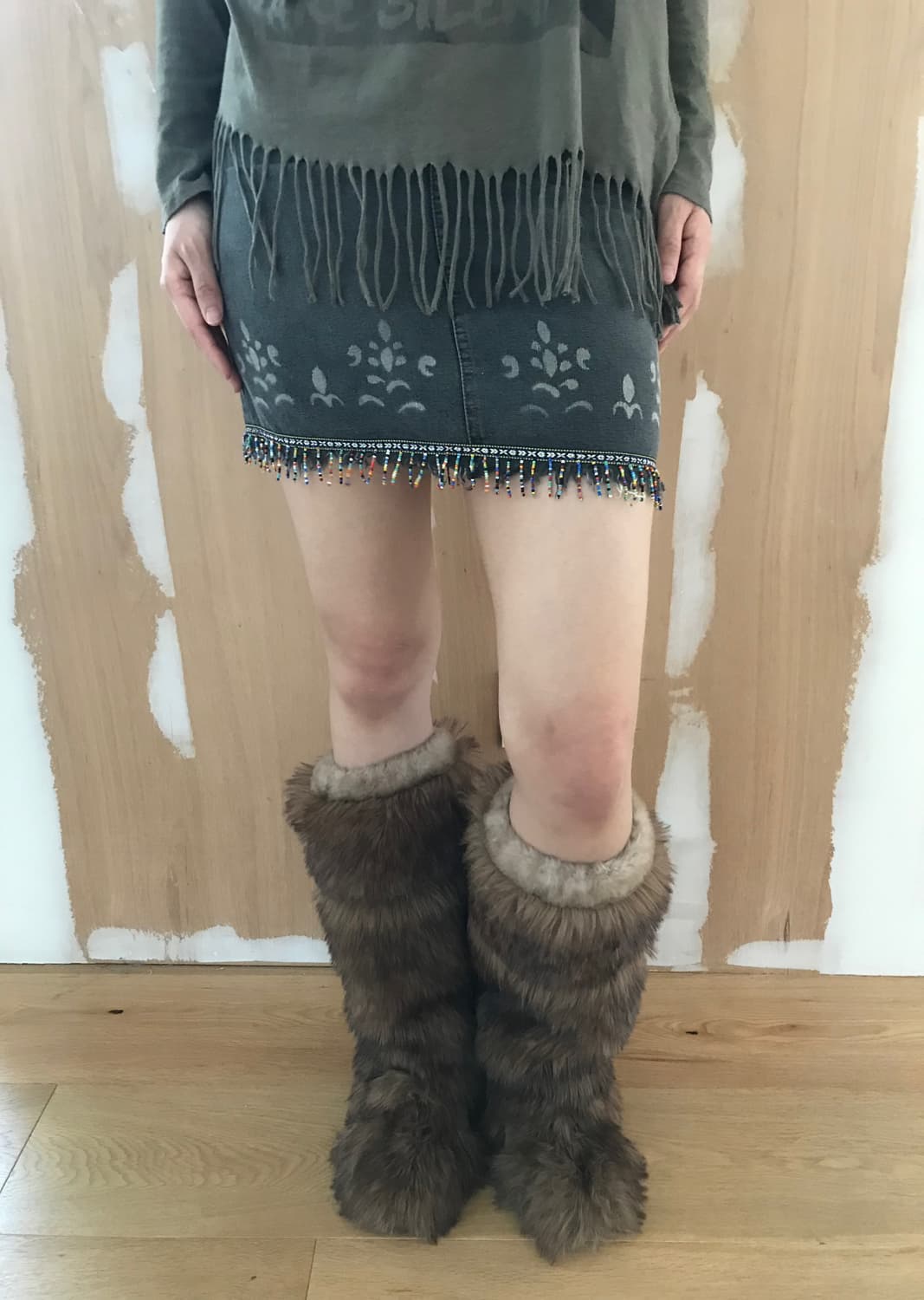 vintage beaded pattern skirt (29inch) 상품이미지5