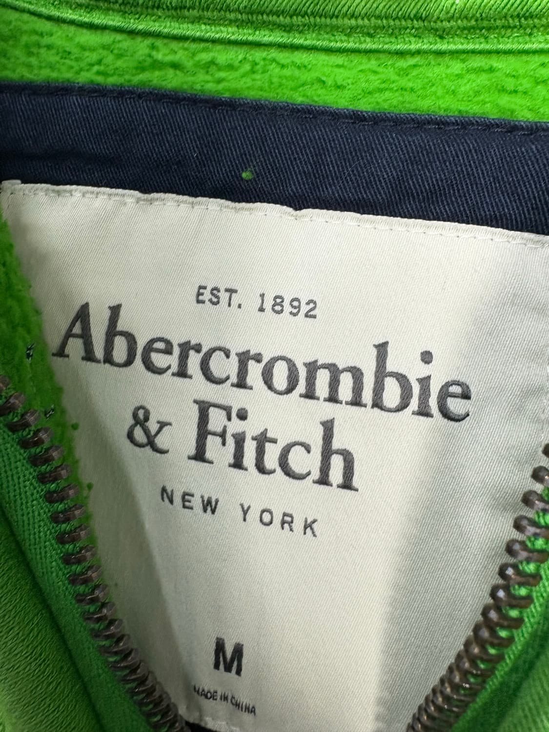 아베크롬비 센터 패치로고 그린 후드집업 A3227 상품이미지5