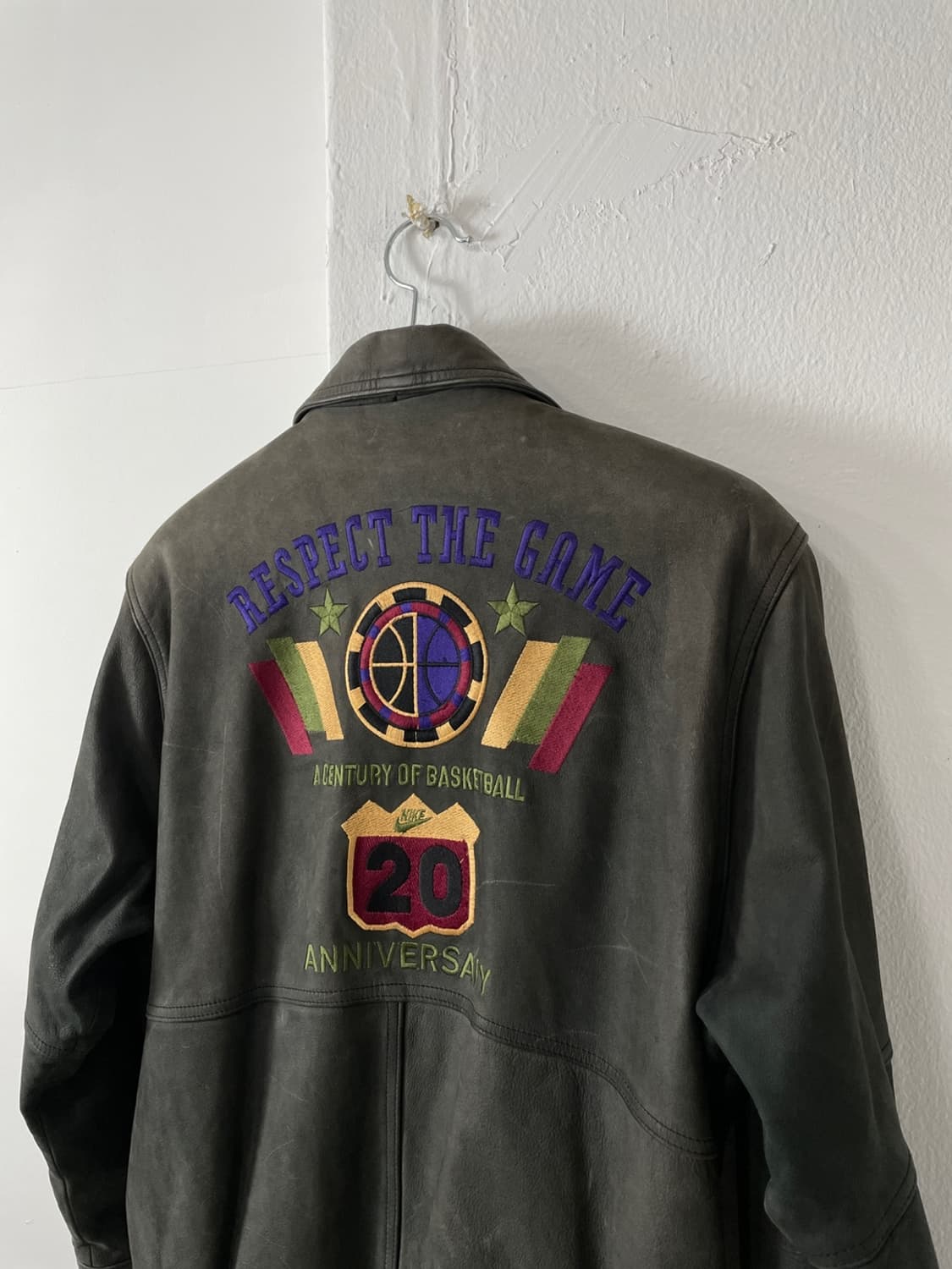 90s 나이키 20주년 레더 봄버 자켓 상품이미지4