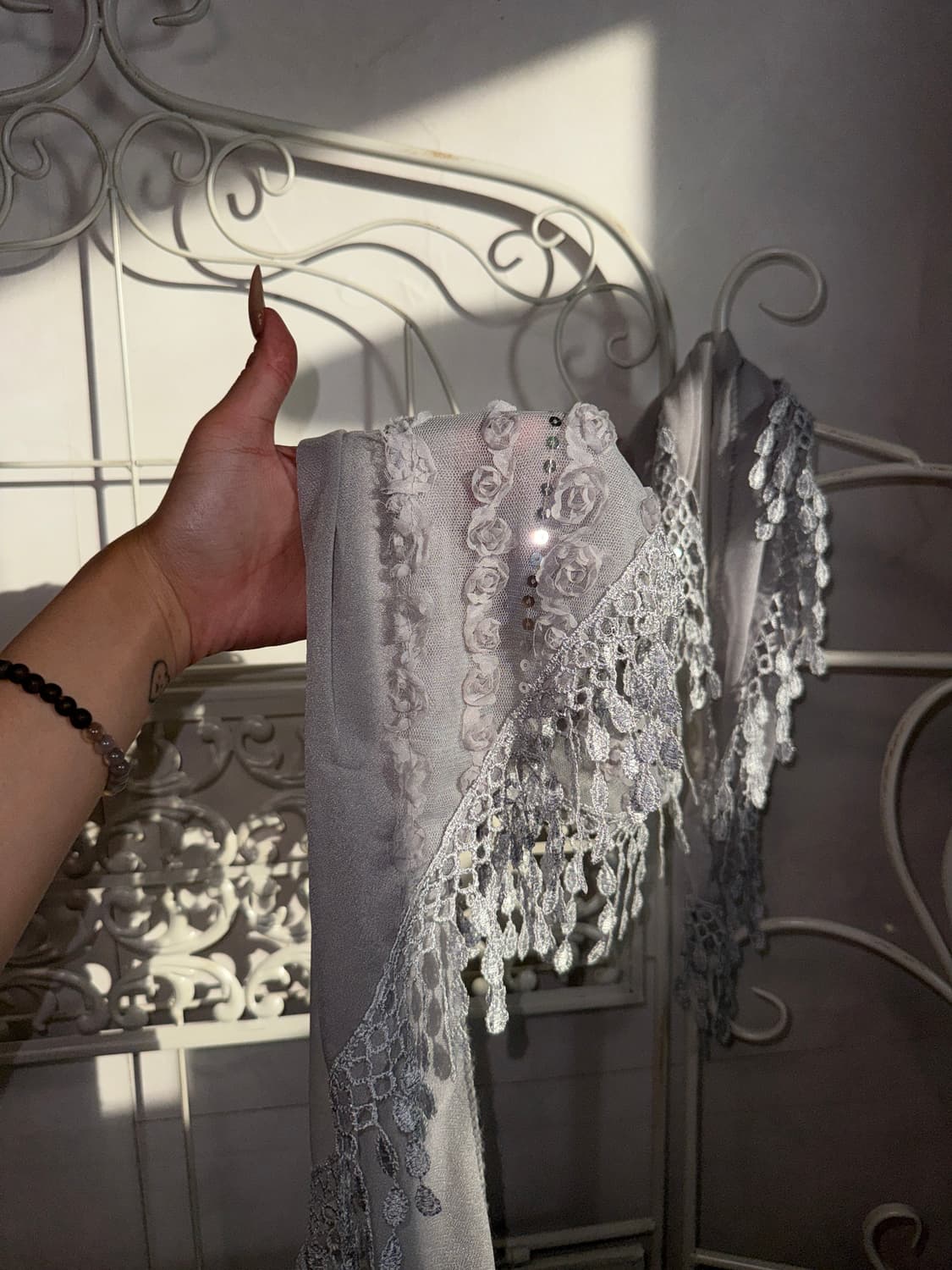 Mute gray rose lace scarf 상품이미지3