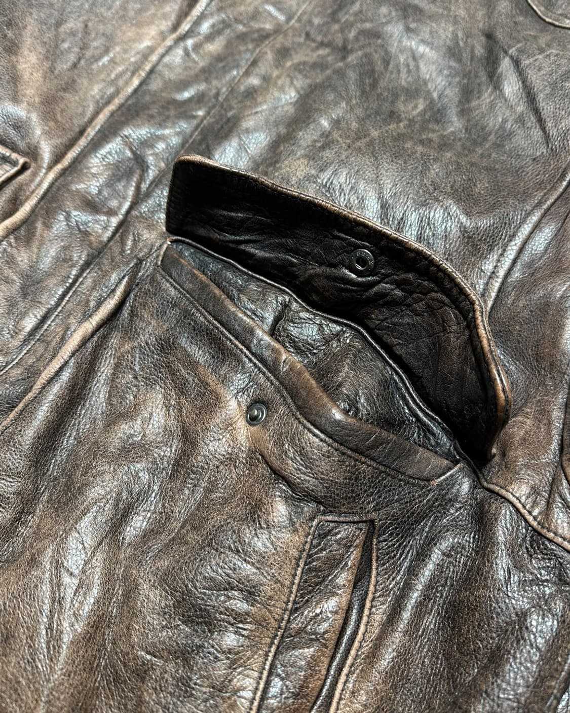 Old 헤비 리얼 레더 A-2 플라이트 자켓  상품이미지5