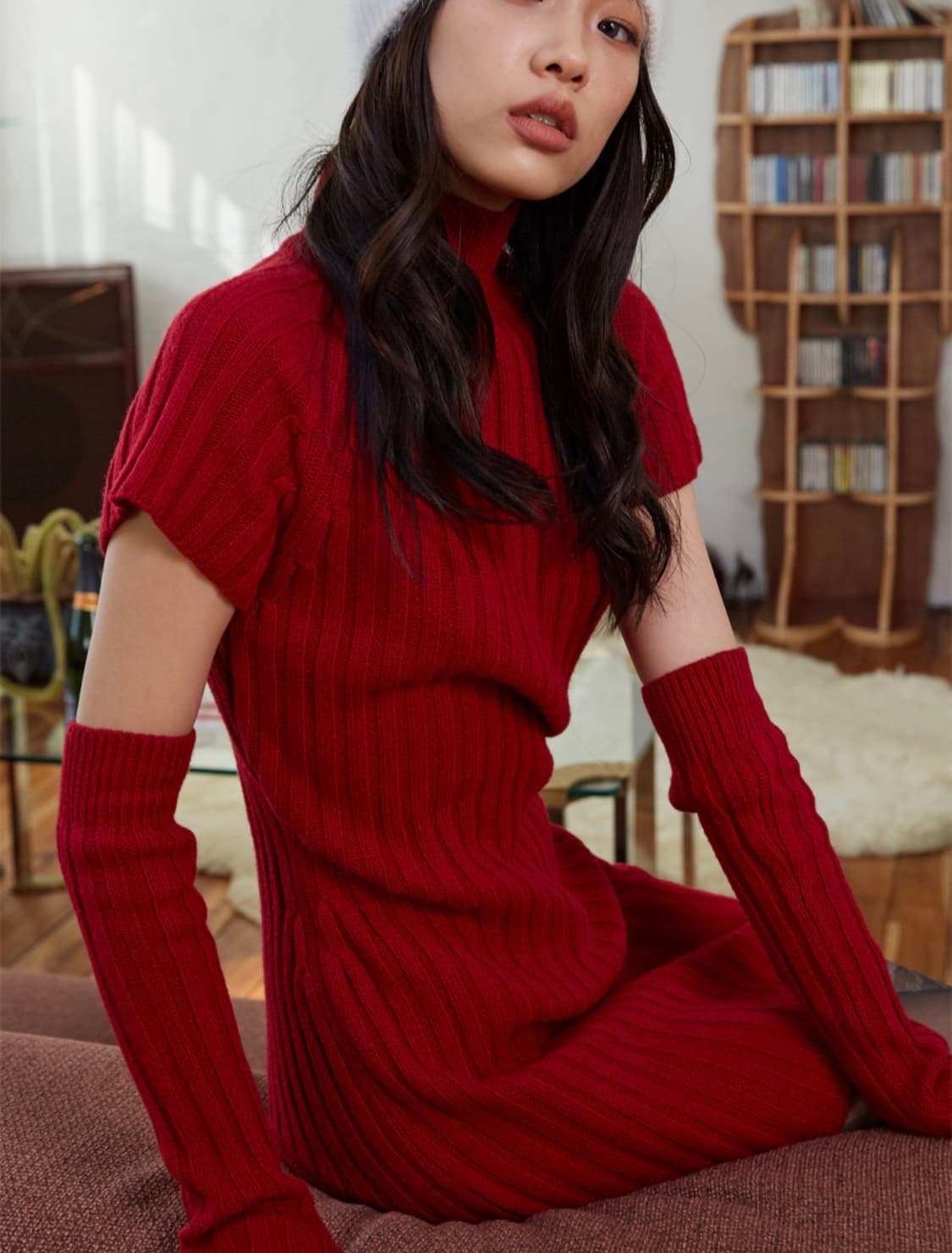 큐리티 C WARMER SET-UP KINT DRESS_RED 상품이미지2