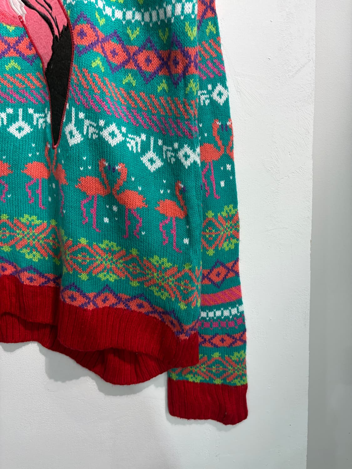 U.S.A. 크리스마스 어글리 니트 플라밍고 XL 상품이미지5