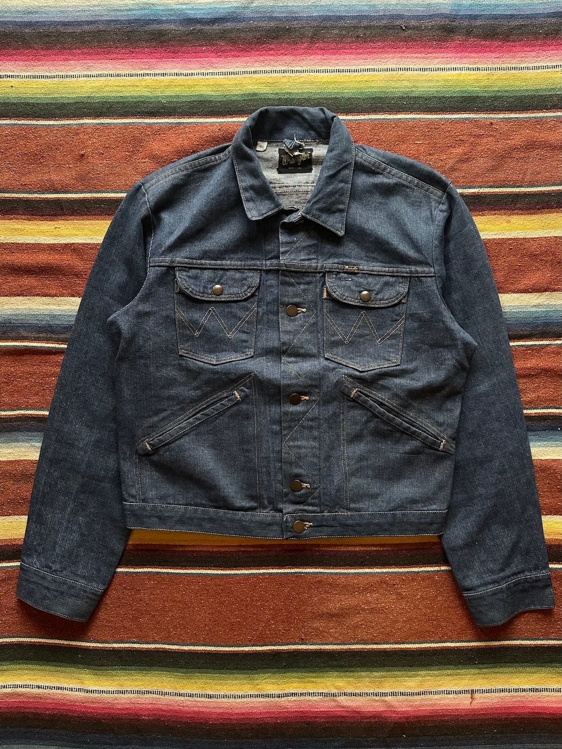 70s USA 빈티지 랭글러 124MJ 셀비지 데님 자켓 상품이미지2