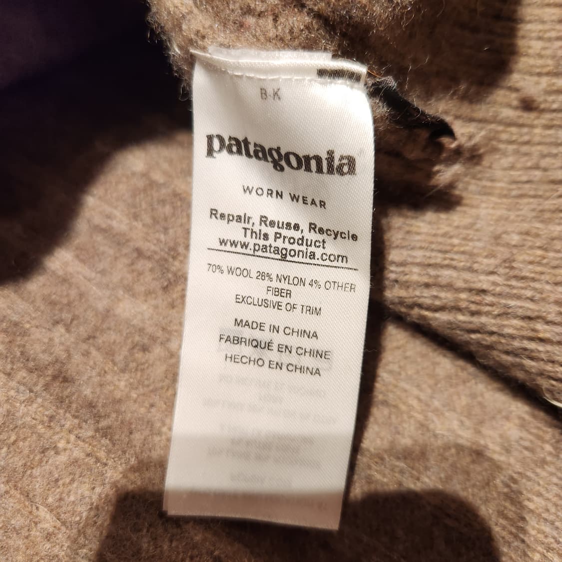 파타고니아 브라운 코만도 울 니트 L 상품이미지5