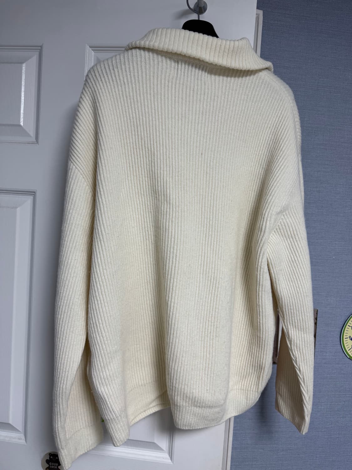 정품 솔리드옴므 집업 니트 아이보리 48사이즈 상품이미지2