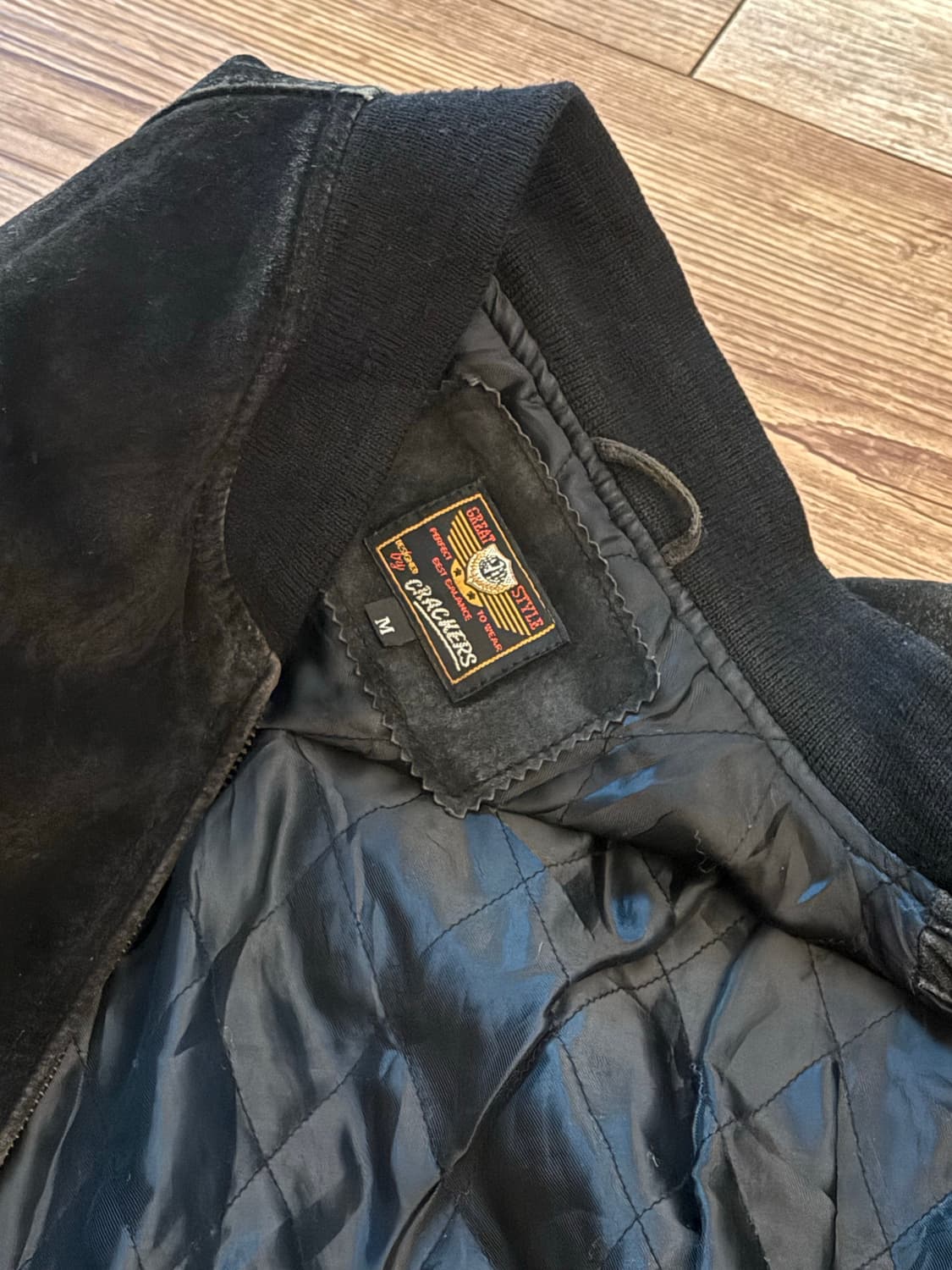 crackers 스웨이드 봄버자켓 블랙 M-L 상품이미지2