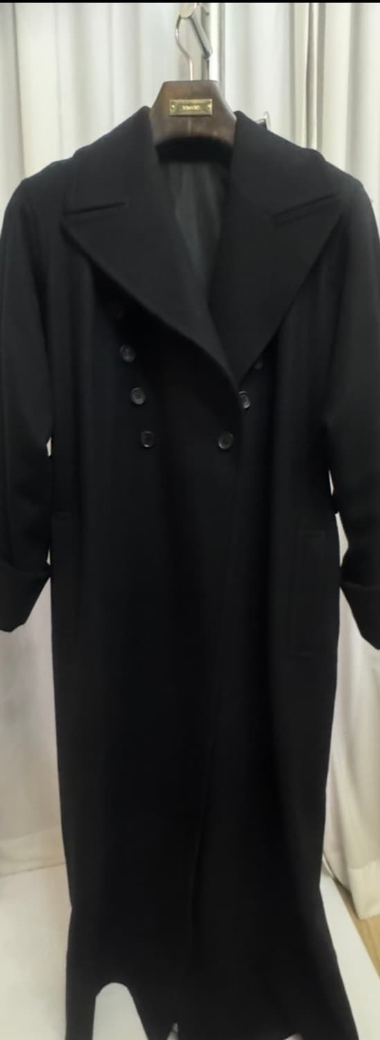 Y's 요지야마모토 블랙 더블 브레스트 롱코트   상품이미지4