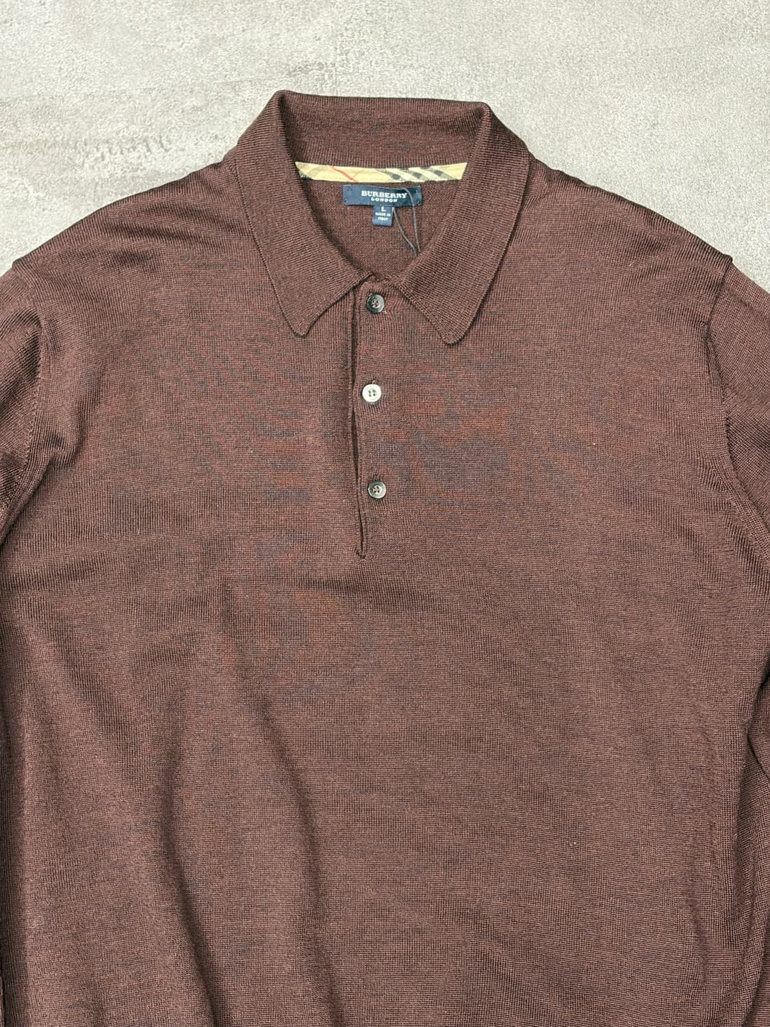 버버리 기마로고 브라운 긴팔 카라 니트 상품이미지4