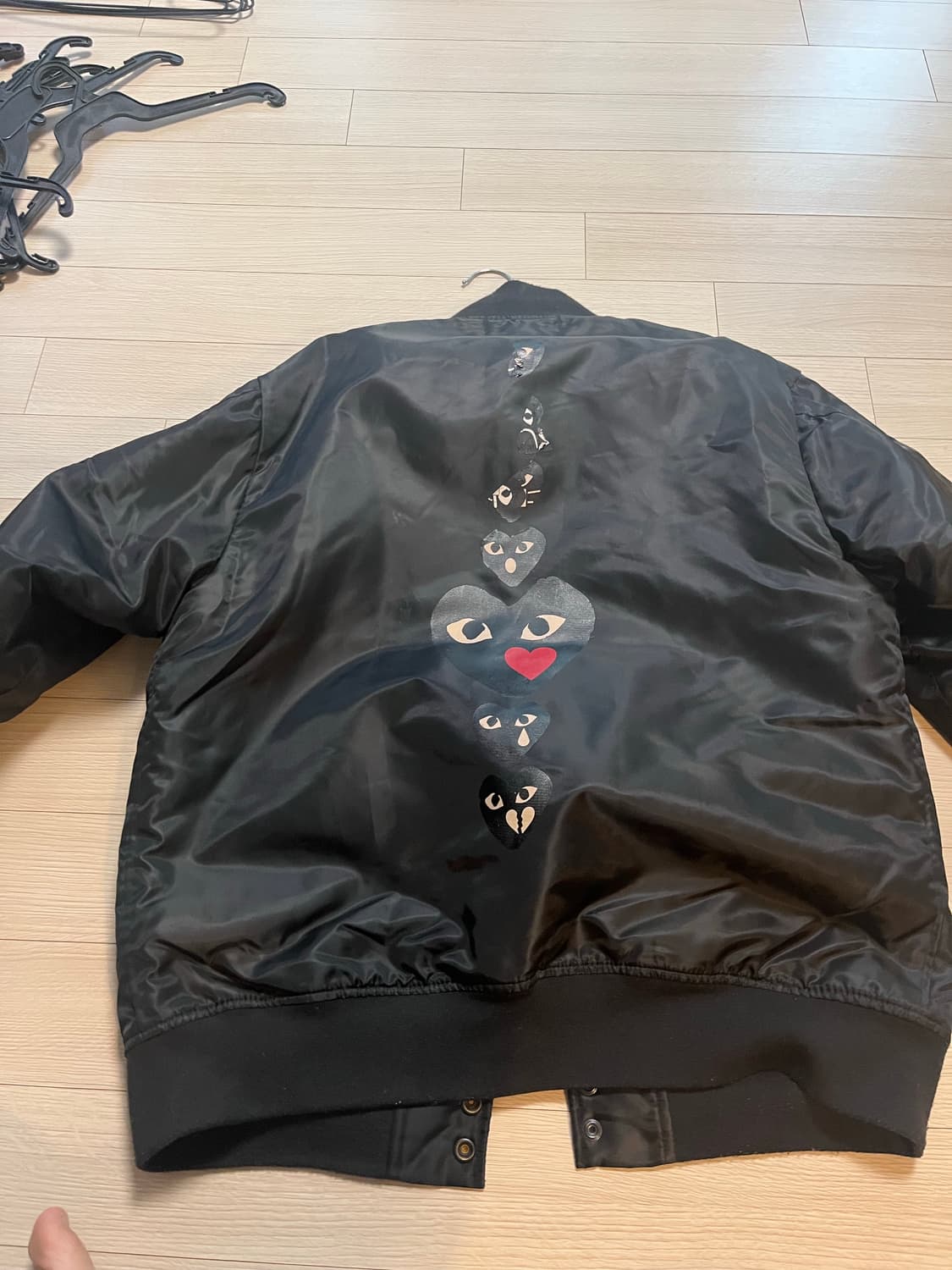 꼼데가르송 하트 와펜 봄버 자켓 검정L 상품이미지3