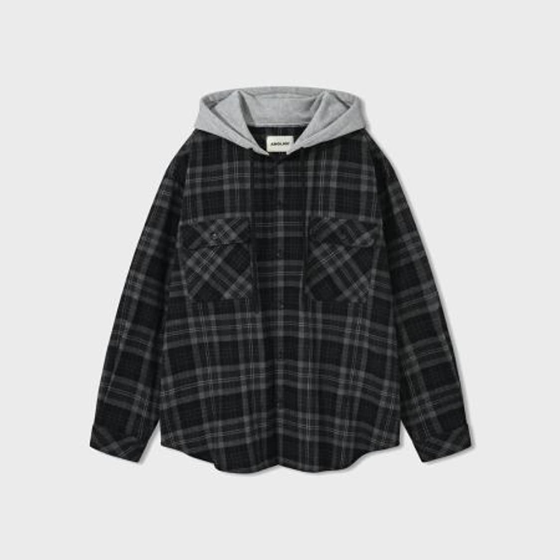 앵글런 후드 체크셔츠 상품이미지1