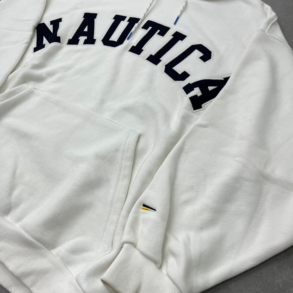 노티카 NAUTICA 아치형 로고 후드티 오버핏 화이트 상품이미지7