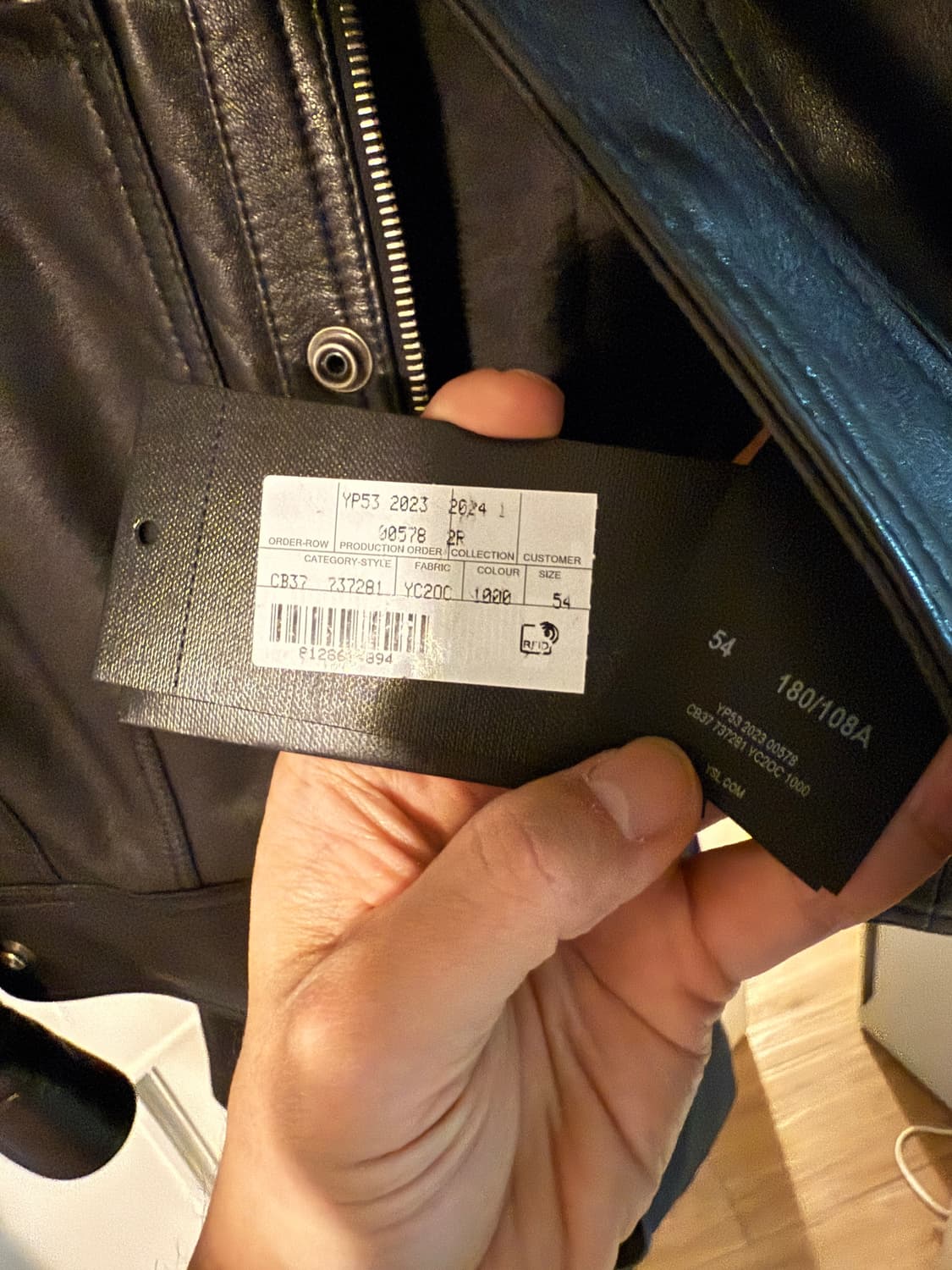 (54) 생로랑 레더 자켓 상품이미지5