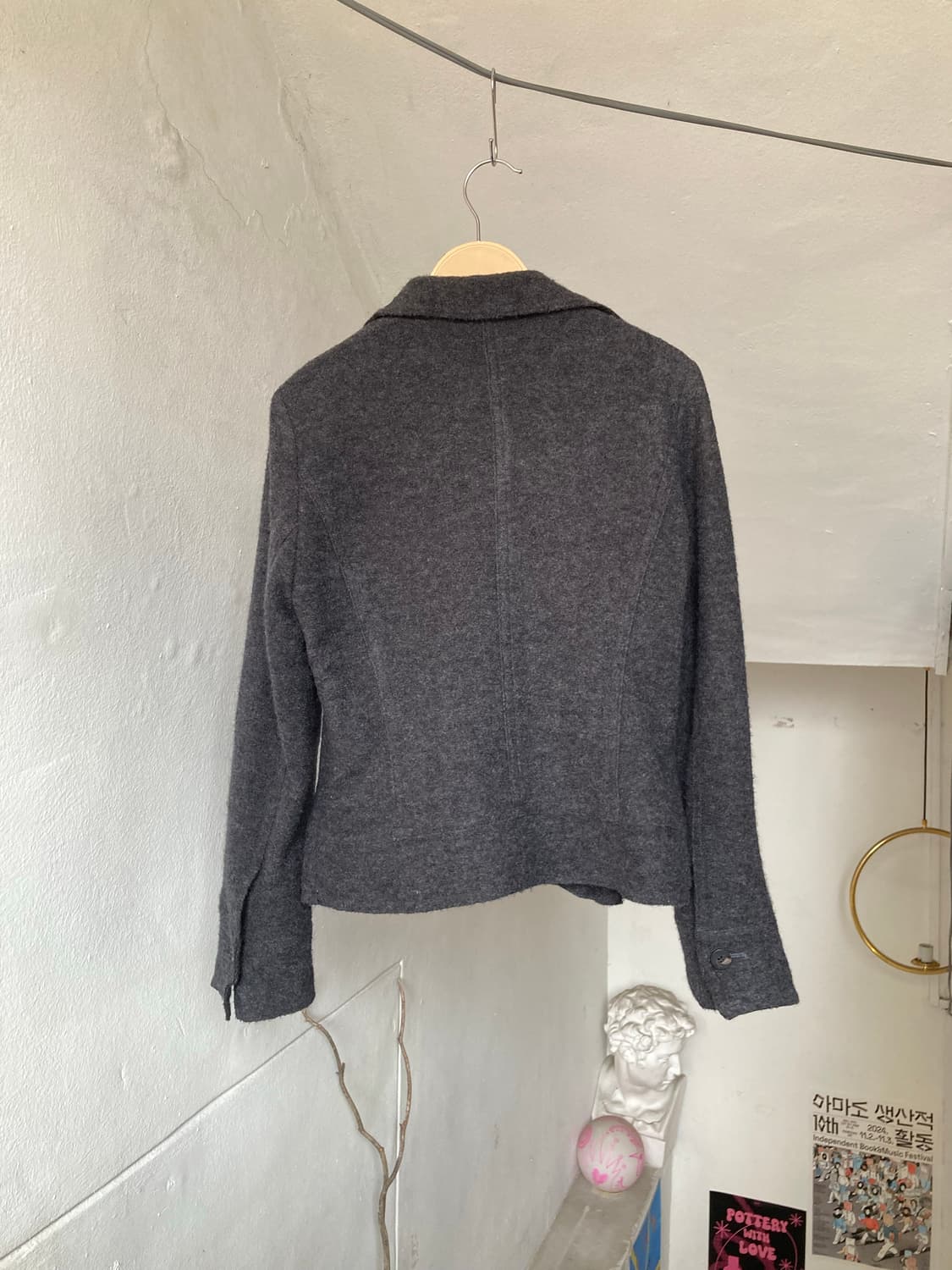 웨스턴 y2k 러플 울 플리츠 숏자켓 상품이미지5