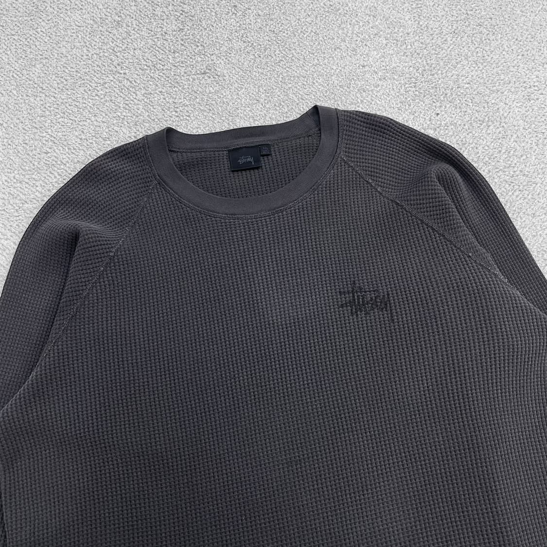 스투시 Stussy 베이직 스탁 써멀 롱슬리브 워시드블랙 상품이미지4