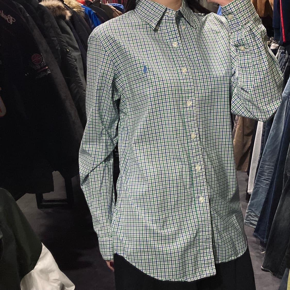 [IM] 폴로 랄프로렌 테터솔 체크 셔츠 그린 블루 상품이미지5