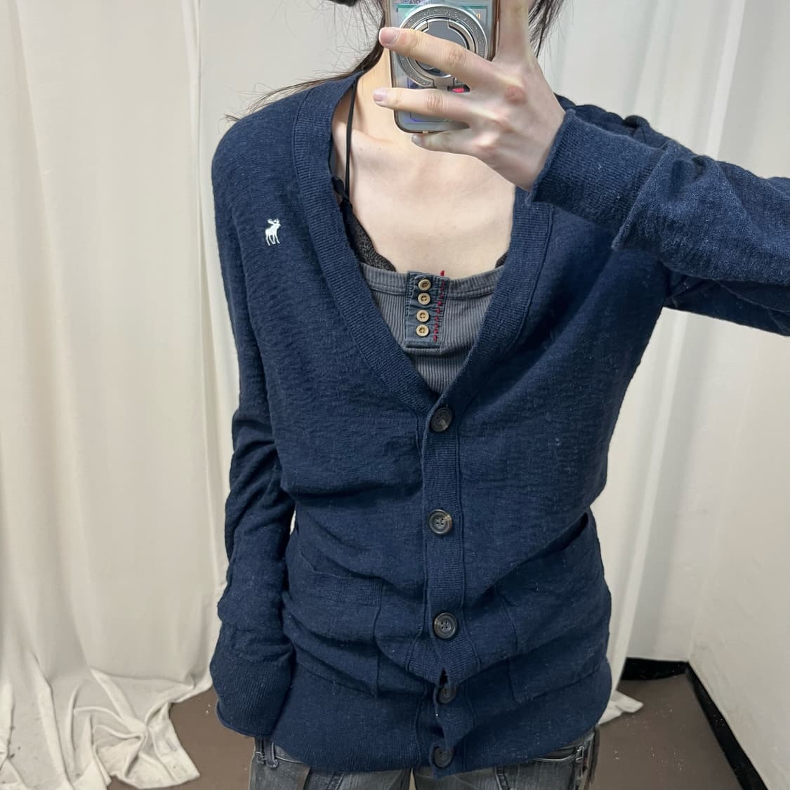 Abercrombie navy cardigan 상품이미지3