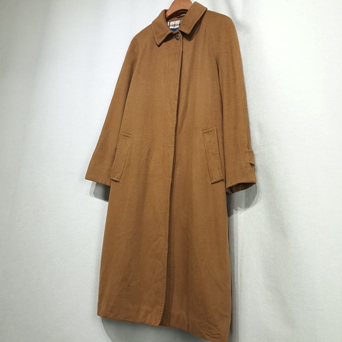 CN985W L 버버리 클래식카멜 노바체크 라이닝 울 롱코트 상품이미지10