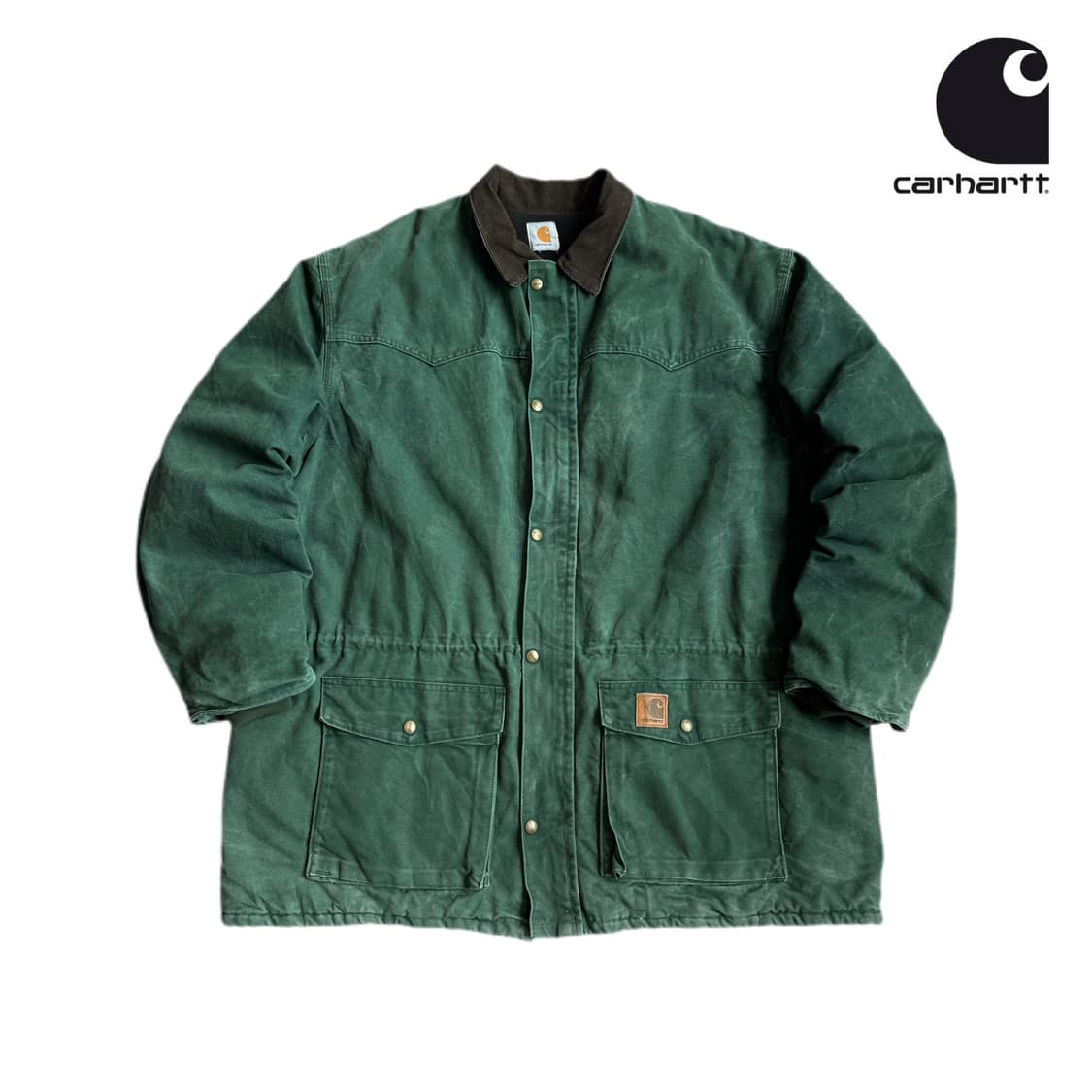 칼하트 헤비 덕 초어 페이드 워싱 워크자켓 그린 상품이미지1