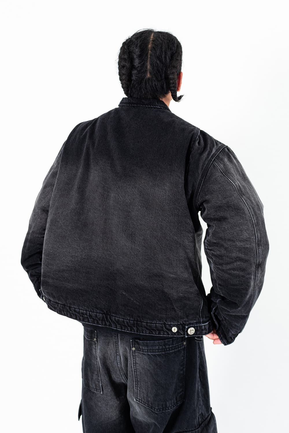 히든비하인드 데님 워크 자켓 블랙 L 상품이미지6